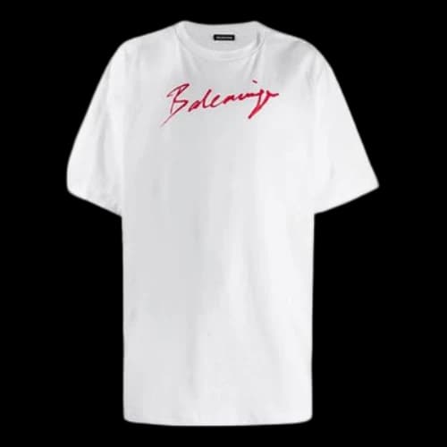 Balenciaga Logo Printing Short Sleeve White