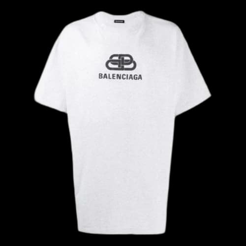 Balenciaga Logo Printing Round Neck Short Sleeve White
