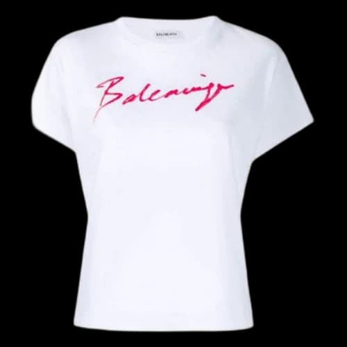 Balenciaga Signature Alphabet Logo Short Sleeve White