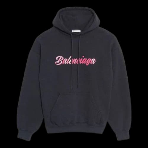 Balenciaga Pink Cursive Logo Black