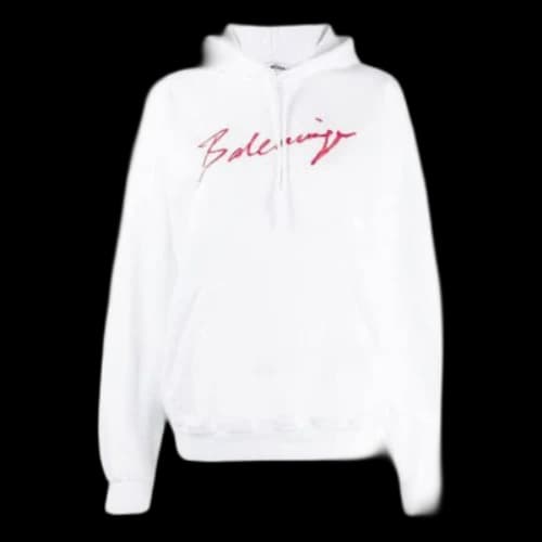 Balenciaga SS21 Classic Logo hooded Long Sleeves Hoodie White (Women's)