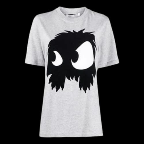 McQ Alexander McQueen Printing Pattern Round Neck Short Sleeve Gray