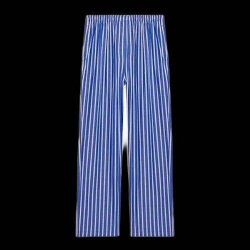 Balenciaga Striped Cotton Poplin Wide-Leg Pant 'Blue'