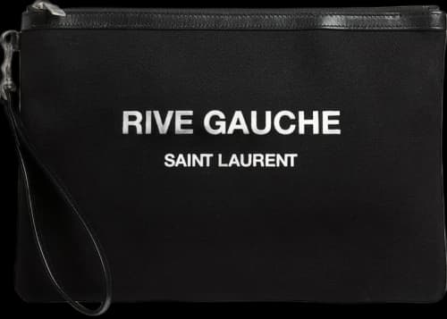 Saint Laurent Rive Gauche Canvas Pouch Black