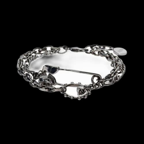 Alexander McQueen Safety Pin Bracelet 'Antique Silver'