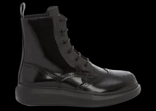 Alexander McQueen Hybrid Chelsea Lace up Boot Black