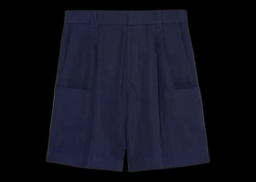 Bad Bunny x Zara Relaxed Fit Cargo Pleated Shorts Navy Blue