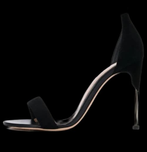 Alexander McQueen Crystal Ankle Cuff Sandals 'Black Silver' (Women's)