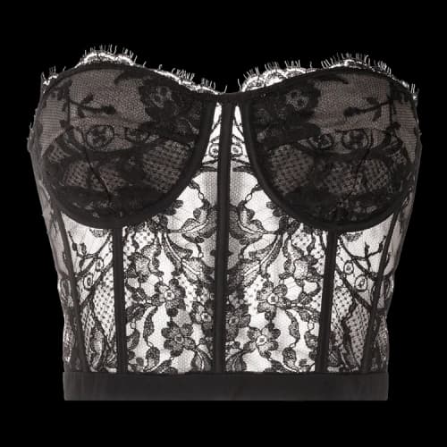 Alexander McQueen Lace Strapless Bustier 'Black'