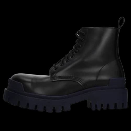 Balenciaga Calfskin Martin Boots Blue/Black