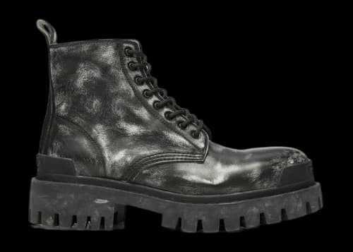 Balenciaga Strike Ankle Boots Black Leather