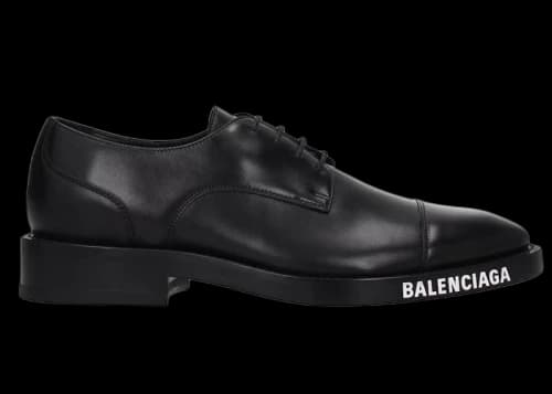 Balenciaga Derby Logo Lace-Up Shoe Black