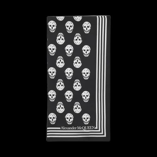 Alexander McQueen Biker Skull Scarf 'Black/Ivory'