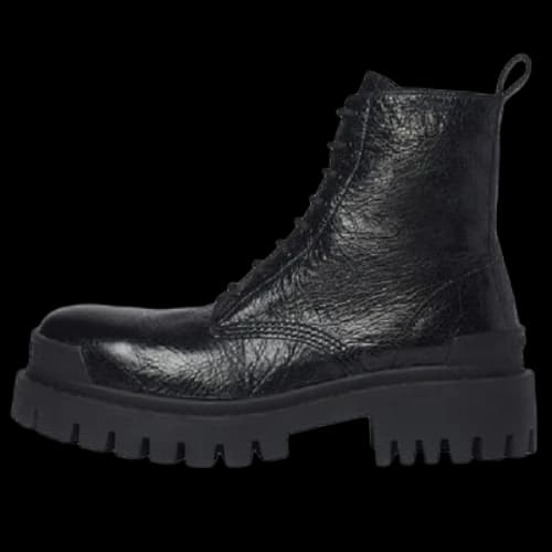 Balenciaga Strike Lace Up Boots 'Black Lambskin' (Women's)
