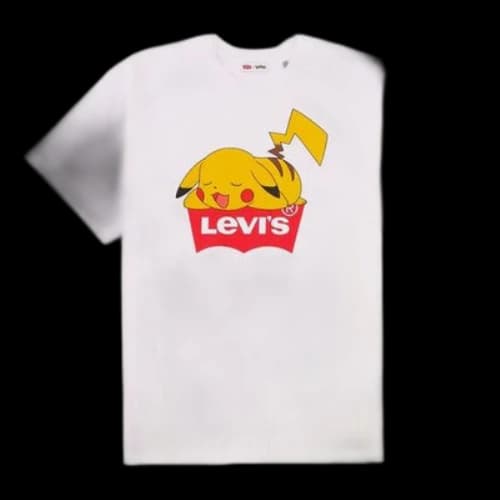 To Be Defined Levis x Pokmon Crossover Pikachu Printing Round Neck Short Sleeve Unisex White