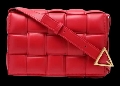 Bottega Veneta Padded Intreccio Cassette Crossbody Red