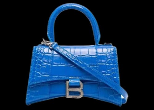 Balenciaga Hourglass XS Embossed Tote Bag Royal Blue