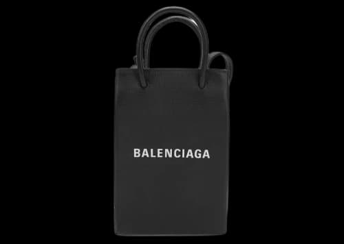 Balenciaga Shopping Phone Holder Bag Black