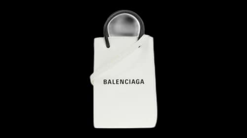 Balenciaga Shopping Phone Holder Bag White