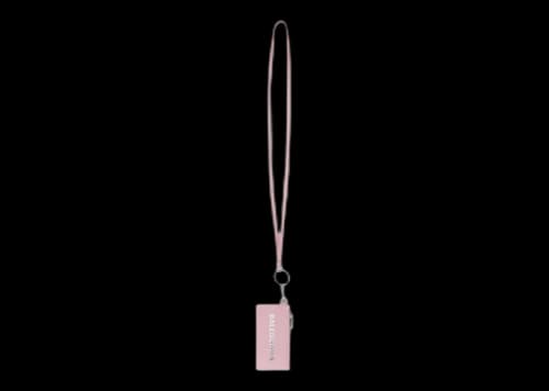 Balenciaga On Keyring Cash Card Case Pink/White
