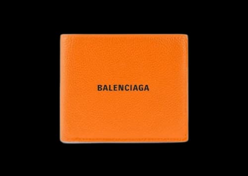 Balenciaga Cash Square (8 Card Slot 2 Bill Compartments) Folded Wallet Orange/Black