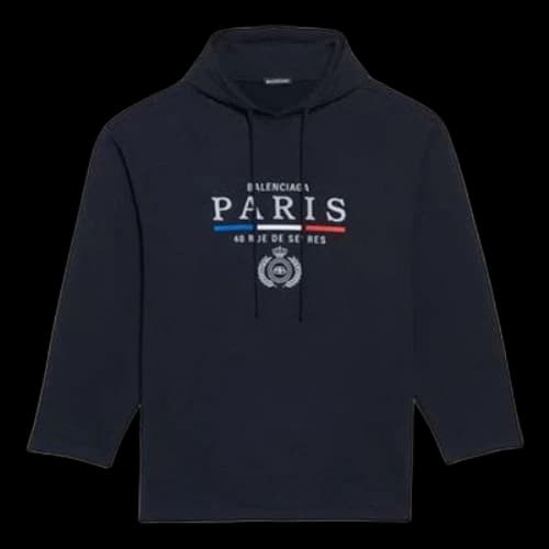 Balenciaga Paris Flag Velvet Unisex Black