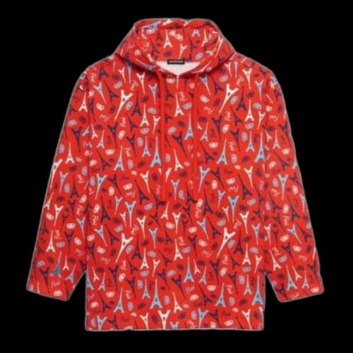 Balenciaga All Over Interlocked BB Hoodie 'Red'