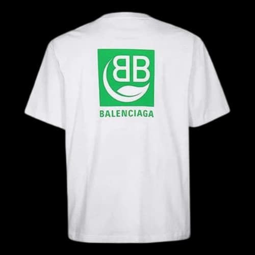 Balenciaga Logo Environmental Friendly Short Sleeve Unisex White