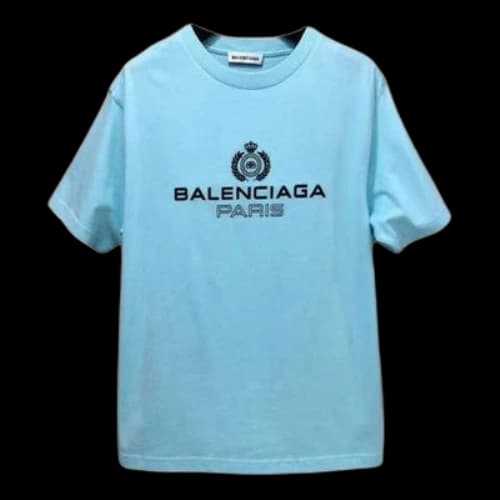 Balenciaga SS21 Casual Crown Short Sleeve Blue
