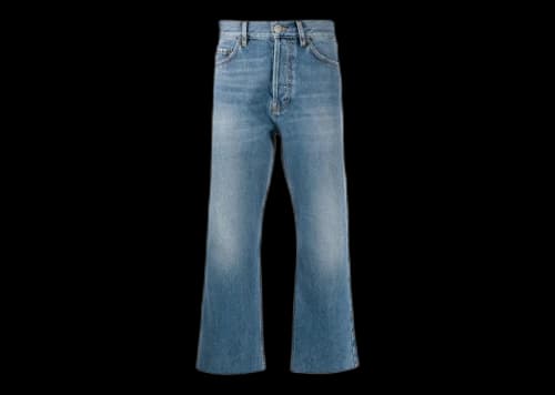 Balenciaga Cropped Straight Leg Jeans Blue