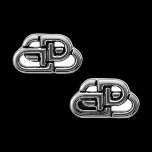 Balenciaga BB XS Stud Earrings Silver