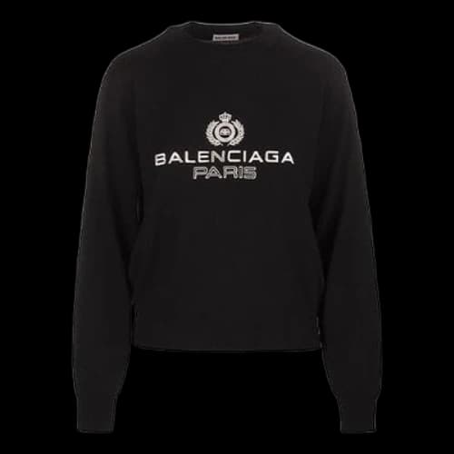 Balenciaga Logo Round-neck Sweatshirt Black