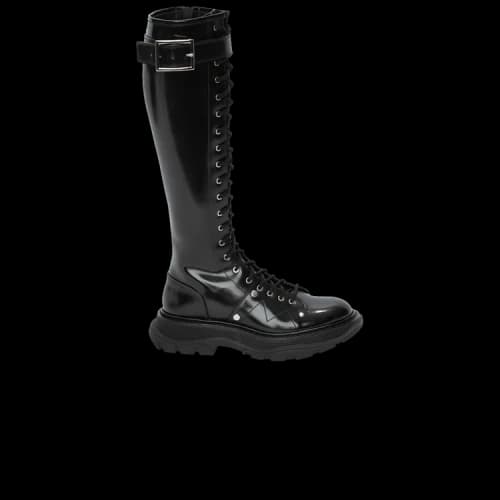 Alexander McQueen Tread Lace Up Boot 'Black Silver' (Women's)