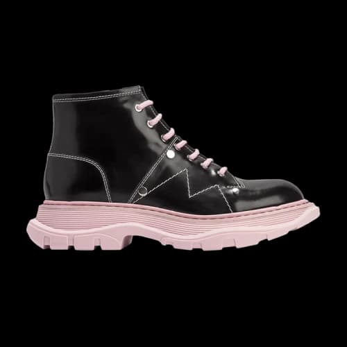 Alexander McQueen Tread Slick Lace Up Boot 'Black Pink' (Women's)