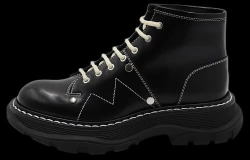 Alexander McQueen Tread Lace Up Boot 'Black Silver' (Women's)