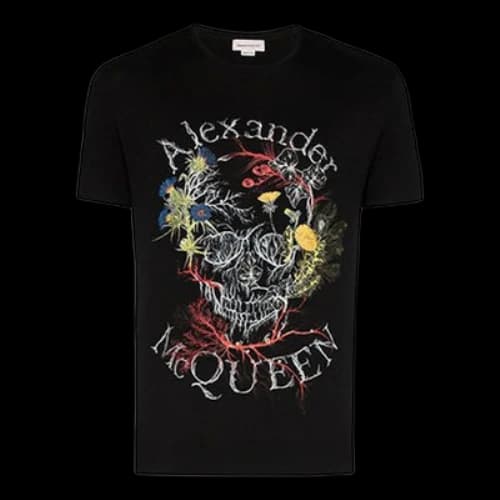 Alexander McQueen Printing Short Sleeve Black