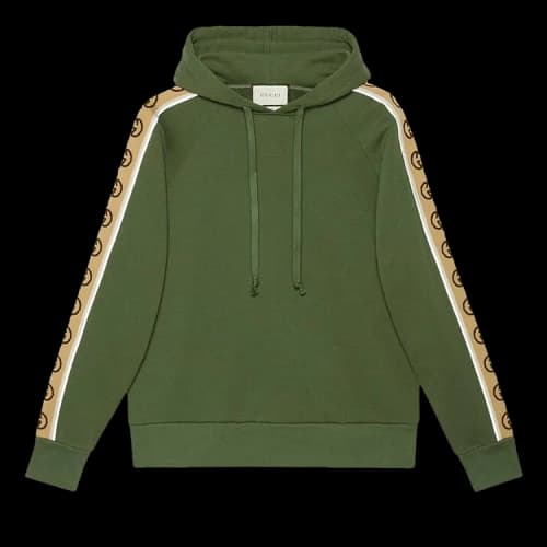 Gucci Knitted Cotton Hooded Sweater For Men Green