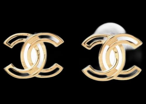 Chanel Metal Obazine CC Earrings Gold