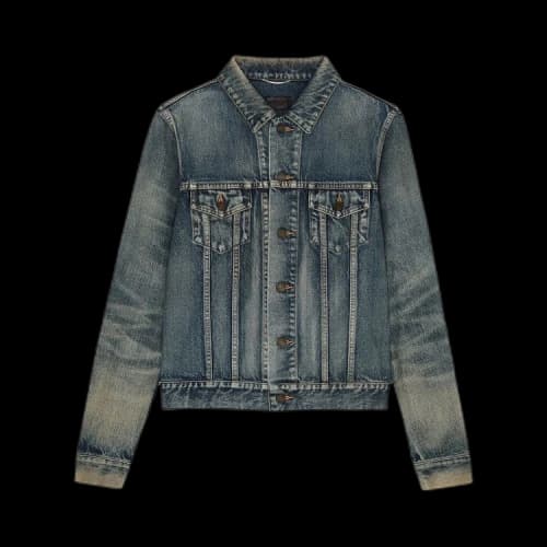 Saint Laurent Fitted Denim Jacket 'Dirty Sandy Blue'
