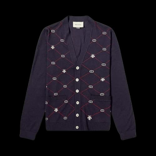 Gucci Wool Cardigan 'Blue/Multicolor'
