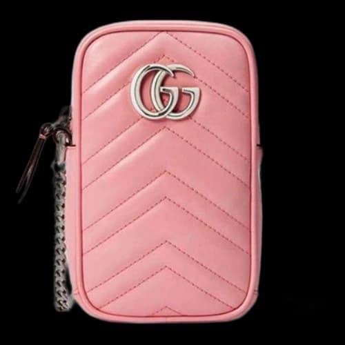 Gucci Marmont Series Leather Bag MIni-Size Pink (Women's)