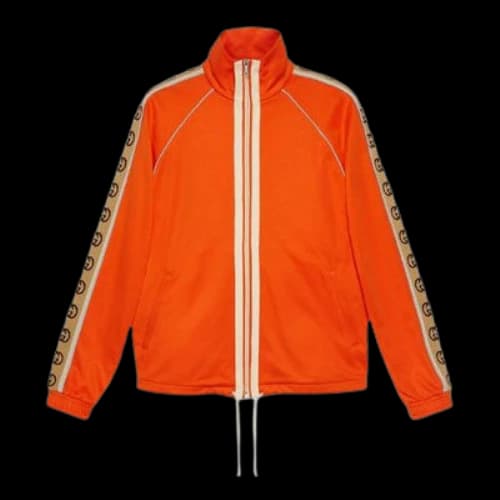 Gucci Logo Zipper Casual Jacket Orange