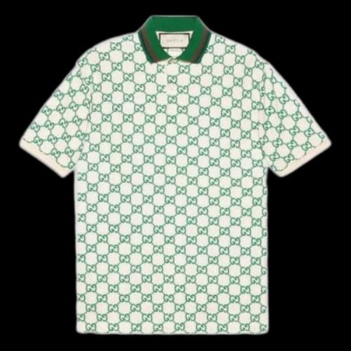 Gucci SS21 GG Elastic Green Polo Shirt
