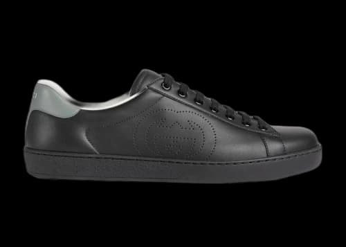 Gucci Ace Perforated Interlocking G Black