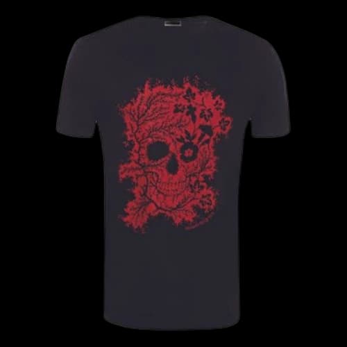 Alexander McQueen Ivy Skull Skeleton Short Sleeve Black