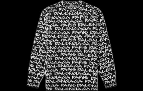 Balenciaga All Over Balenciaga Paris Intarsia Jumper 'Black White'