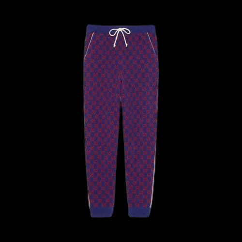 Gucci GG Wool Blend Pant 'Dark Blue/Red'