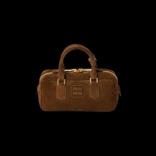 Miu Arcadie Suede Top Handle Bag 'Cocoa Brown'