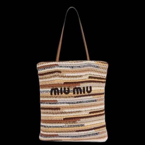 Miu Crochet Tote Bag 'Natural'