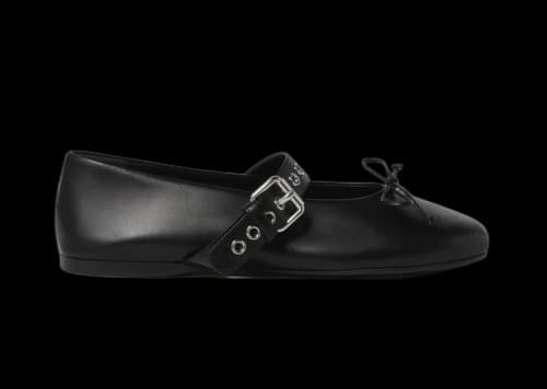 Miu Leather Ballerina Nero (Women's)